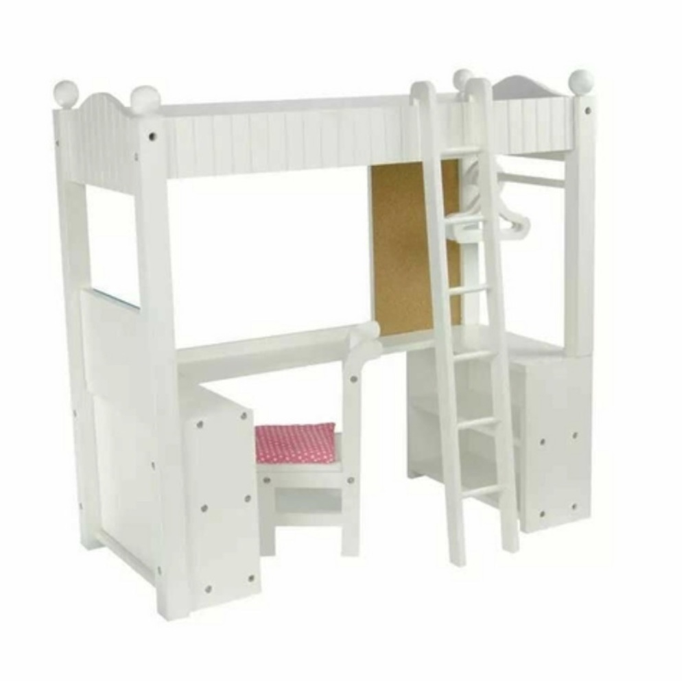 18 in Doll Furniture College Dorm Double Bunk Desk